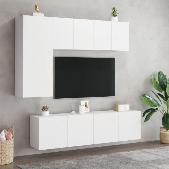 Meubles TV muraux 2 pcs blanc 60x30x41 cm