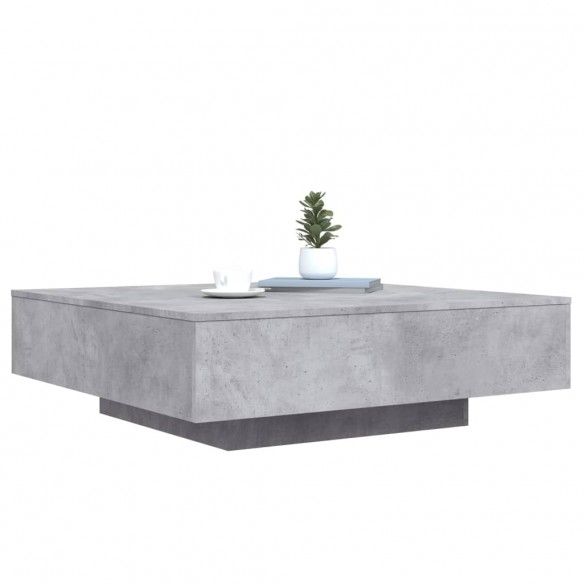 Table basse gris béton 100x100x31 cm bois d'ingénierie