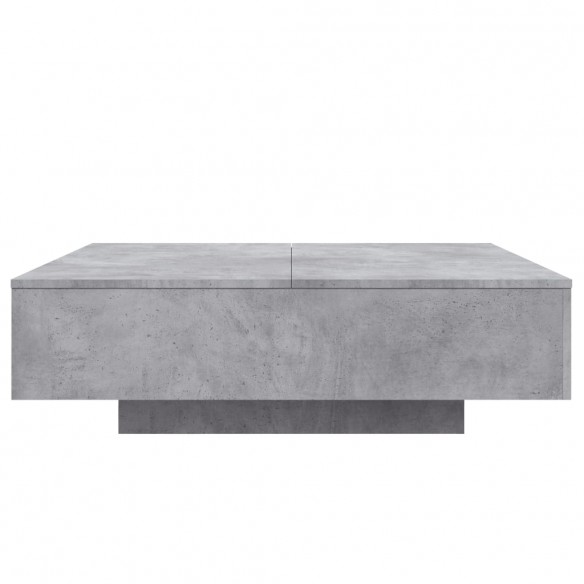 Table basse gris béton 100x100x31 cm bois d'ingénierie