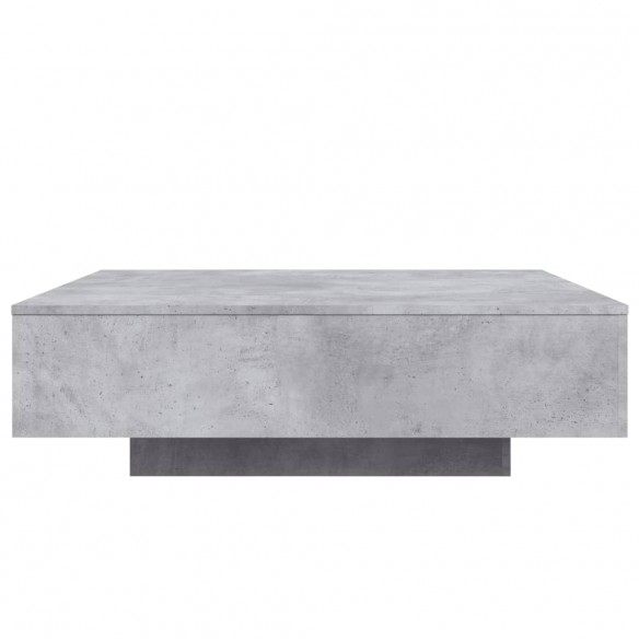 Table basse gris béton 100x100x31 cm bois d'ingénierie