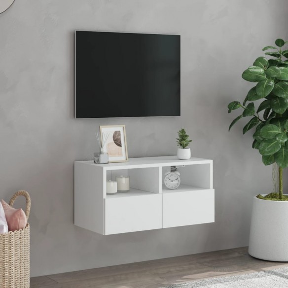 Meuble TV mural blanc 60x30x30 cm bois d'ingénierie