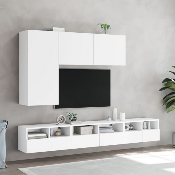 Meuble TV mural blanc 60x30x30 cm bois d'ingénierie