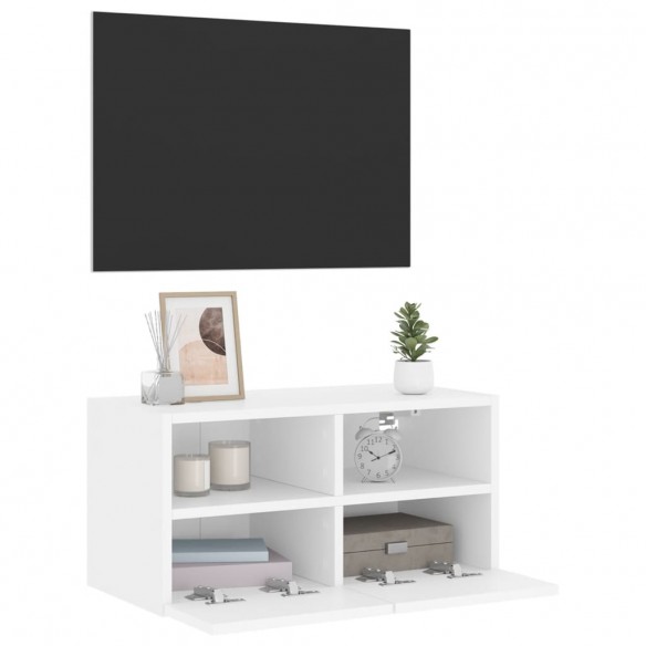 Meuble TV mural blanc 60x30x30 cm bois d'ingénierie