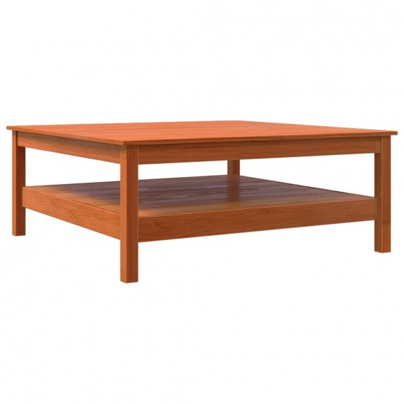 Table basse cire marron 100x100x40 cm bois massif de pin