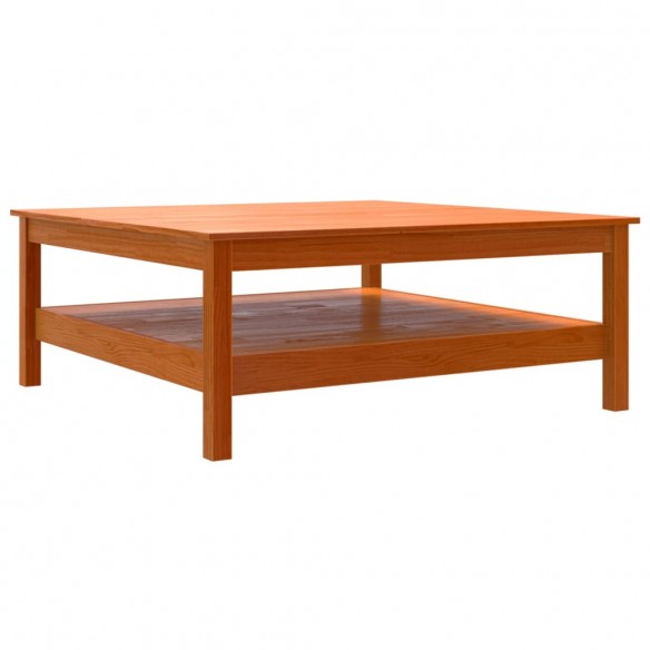 Table basse cire marron 100x100x40 cm bois massif de pin