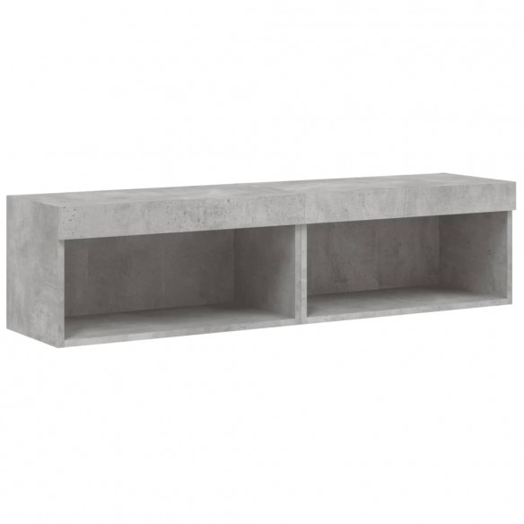 Meubles TV avec lumières LED 2 pcs gris béton 60x30x30 cm