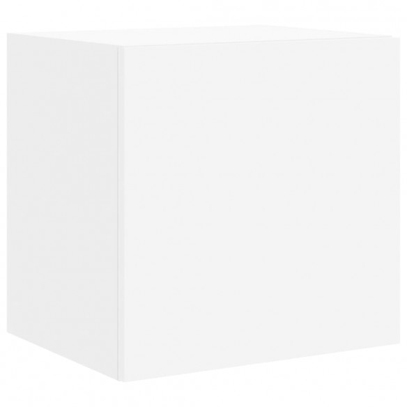 Meubles TV muraux avec lumières LED 2 pcs blanc 40,5x35x40 cm