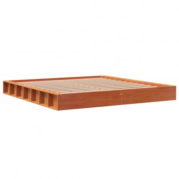 Cadre de lit cire marron 200x200 cm bois de pin massif