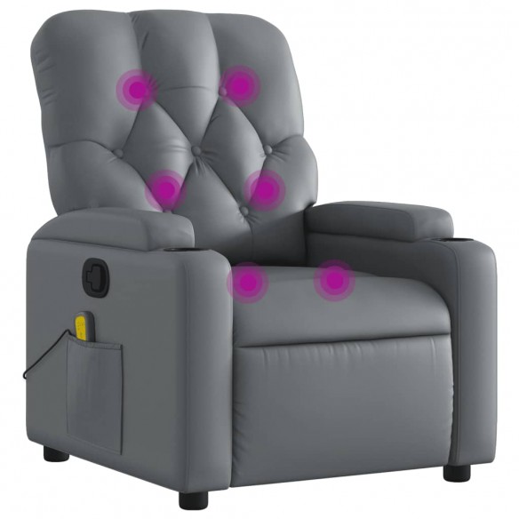 Fauteuil de massage inclinable Gris Similicuir