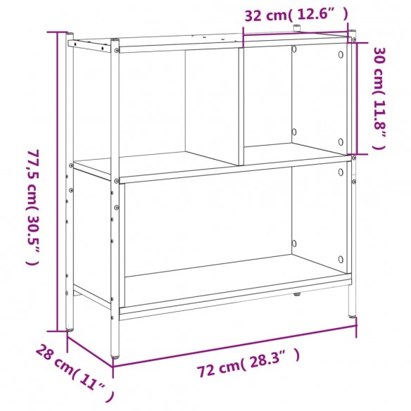 Bibliothèque chêne sonoma 72x28x77,5 cm bois d'ingénierie