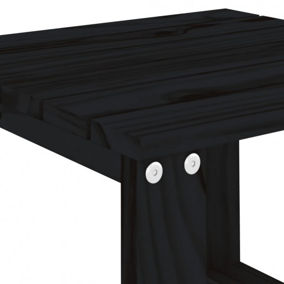 Table d'appoint de jardin noir 40x38x28,5 cm bois massif de pin
