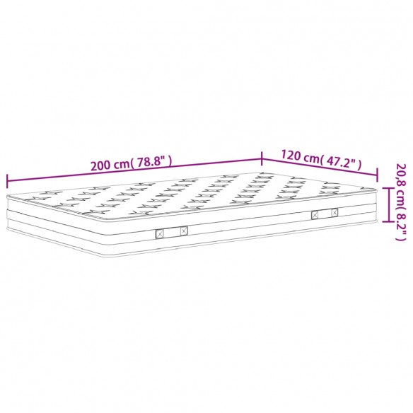 Matelas à ressorts bonnell moyen 120x200 cm