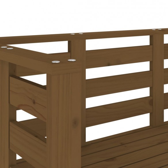 Banc de jardin marron miel 111,5x53x71 cm bois massif de pin