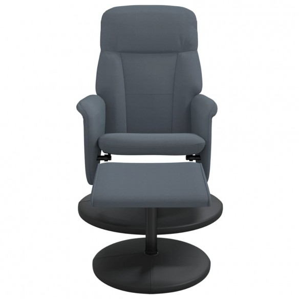 Fauteuil inclinable avec repose-pied gris foncé velours