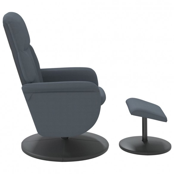 Fauteuil inclinable avec repose-pied gris foncé velours