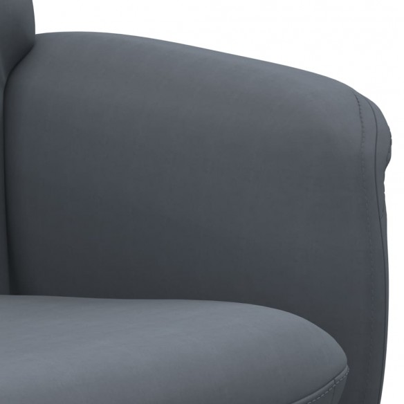 Fauteuil inclinable avec repose-pied gris foncé velours