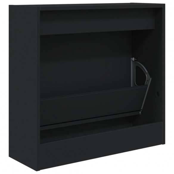 Armoire à chaussures noir 60x21x57 cm bois d'ingénierie