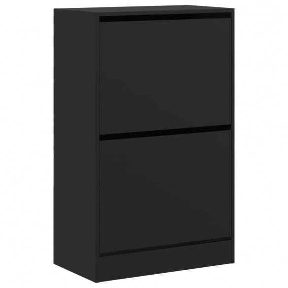 Armoire à chaussures noir 60x34x96,5 cm bois d'ingénierie