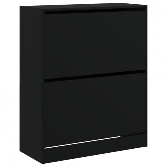 Armoire à chaussures noir 80x34x96,5 cm bois d'ingénierie