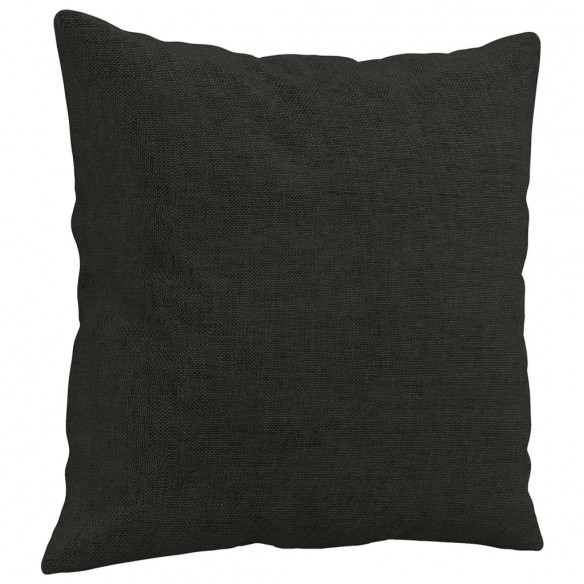 Canapé 2 places avec oreillers décoratifs noir 140 cm tissu
