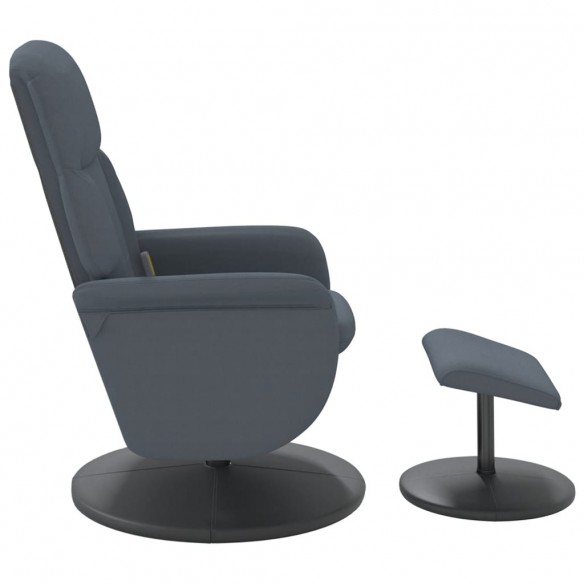 Fauteuil de massage inclinable repose-pied gris foncé velours