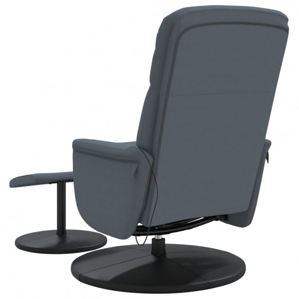 Fauteuil de massage inclinable repose-pied gris foncé velours