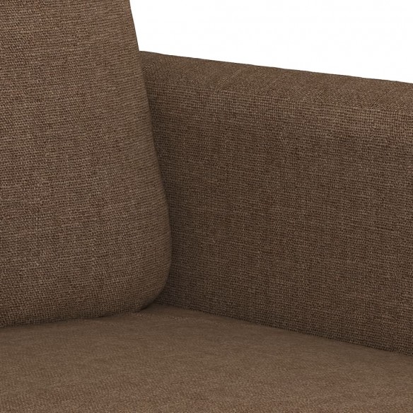 Ensemble de canapés 2 pcs avec coussins Marron Tissu