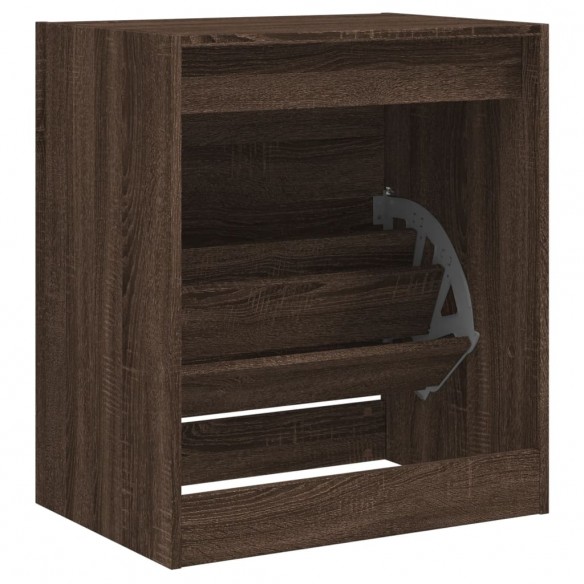 Armoire à chaussures chêne marron 60x42x69 cm bois ingénierie