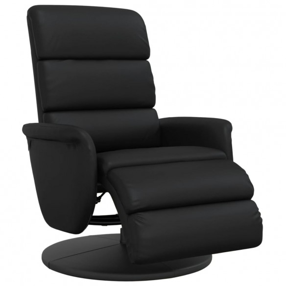 Fauteuil inclinable avec repose-pieds noir similicuir