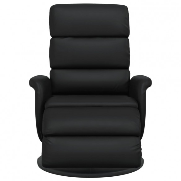 Fauteuil inclinable avec repose-pieds noir similicuir