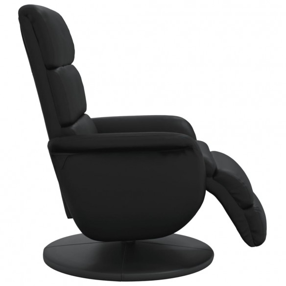 Fauteuil inclinable avec repose-pieds noir similicuir