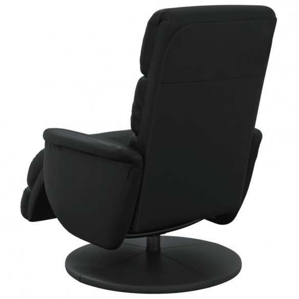 Fauteuil inclinable avec repose-pieds noir similicuir