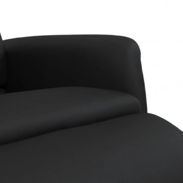 Fauteuil inclinable avec repose-pieds noir similicuir