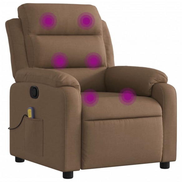 Fauteuil de massage inclinable Marron Tissu