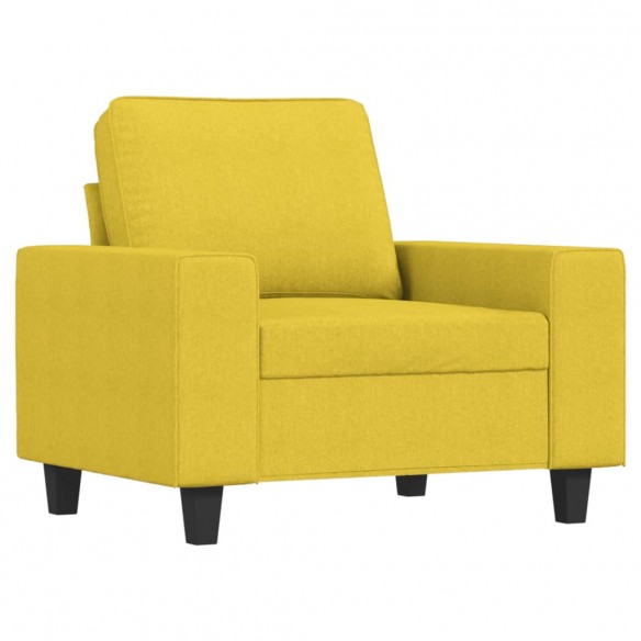 Fauteuil avec repose-pied Jaune clair 60 cm Tissu