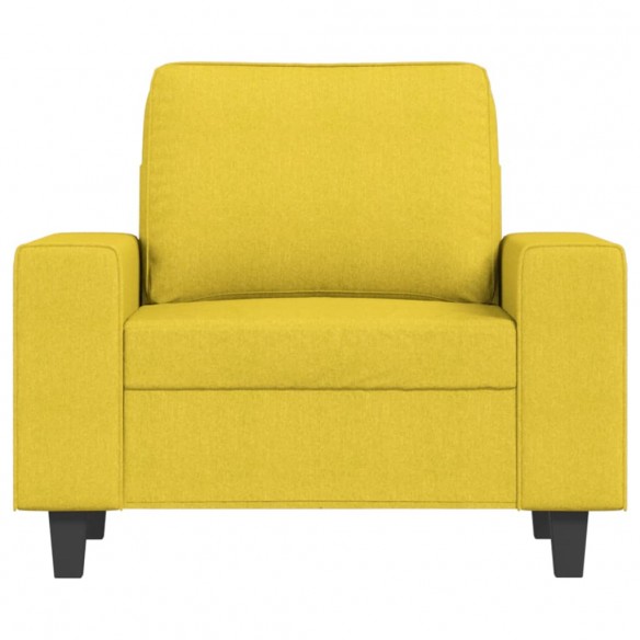 Fauteuil avec repose-pied Jaune clair 60 cm Tissu