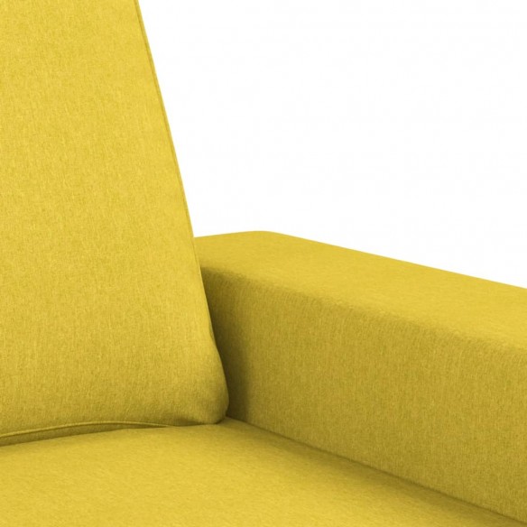 Fauteuil avec repose-pied Jaune clair 60 cm Tissu