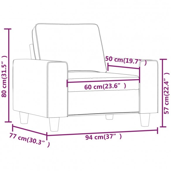 Fauteuil Jaune clair 60 cm Tissu