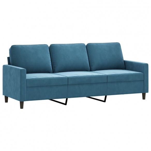 Canapé à 3 places Bleu 180 cm Velours