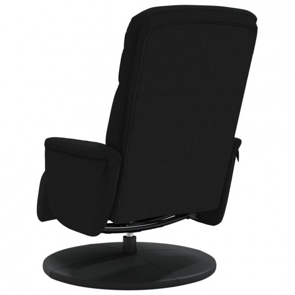 Fauteuil inclinable avec repose-pied noir velours