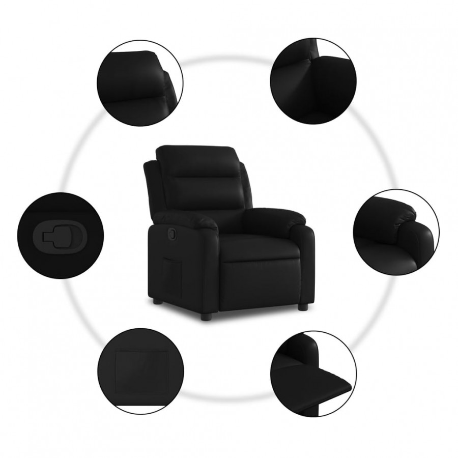 Fauteuil inclinable Noir Similicuir Fauteuil inclinable Noir Similicuir