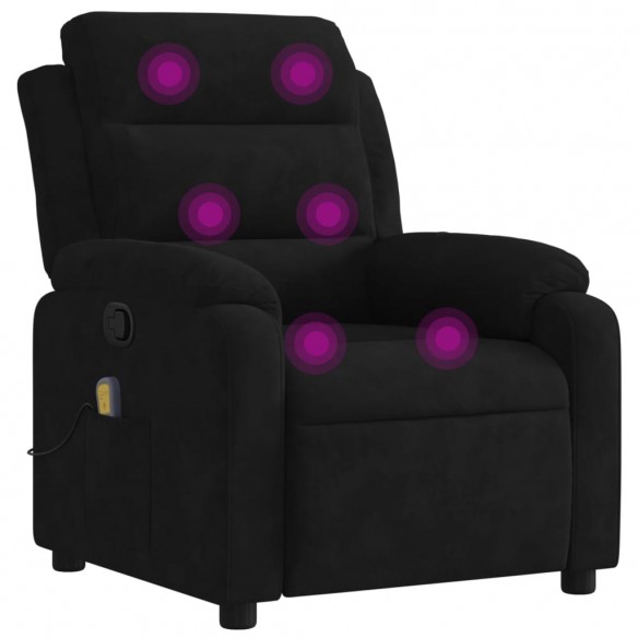 Fauteuil de massage inclinable noir velours