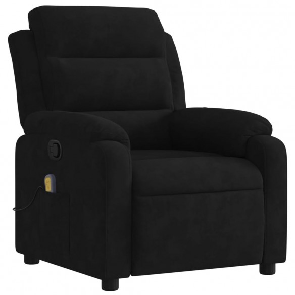 Fauteuil de massage inclinable noir velours