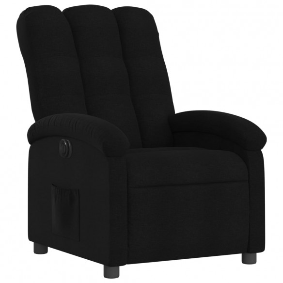 Fauteuil inclinable électrique Noir Tissu