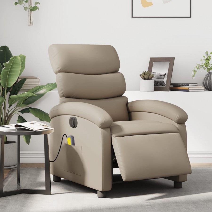 Fauteuil de massage inclinable électrique cappuccino similicuir