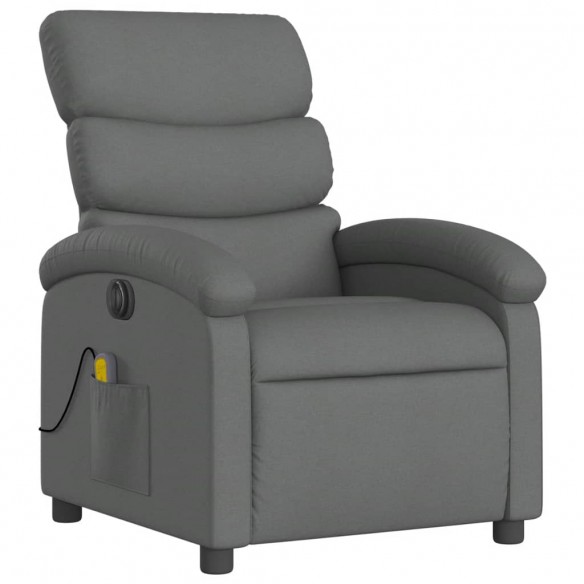 Fauteuil inclinable de massage électrique gris foncé tissu