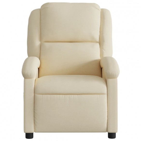 Fauteuil inclinable de massage électrique crème tissu