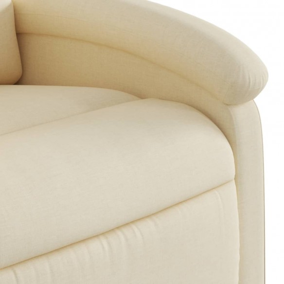 Fauteuil inclinable de massage électrique crème tissu