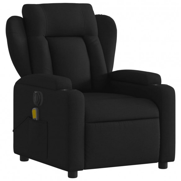 Fauteuil de massage inclinable électrique Noir Tissu