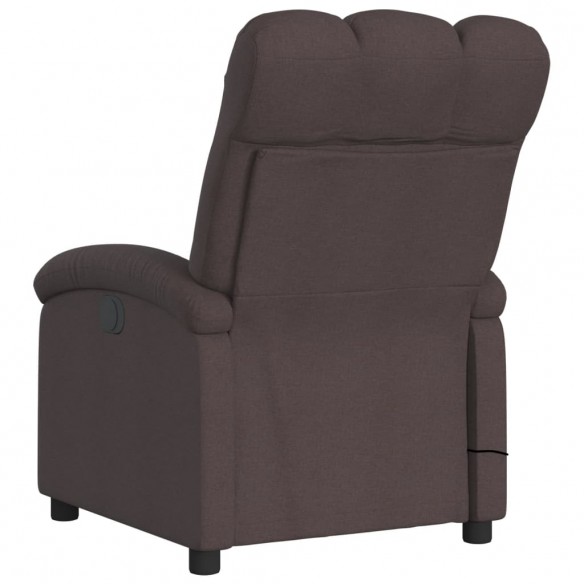 Fauteuil de massage inclinable électrique Marron foncé Tissu